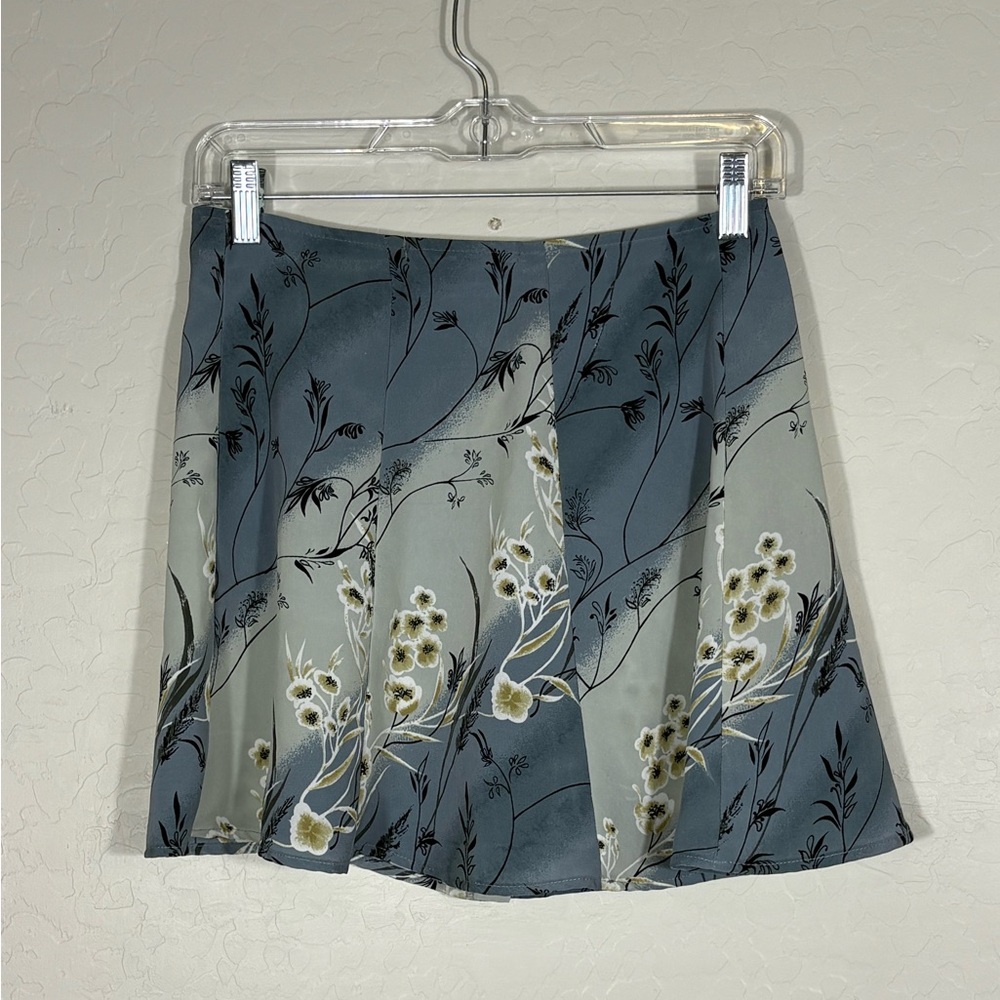 Hana Vintage Y2K Floral Mini Skirt Button Front Gray Blue Ethereal 2000s S - Picture 4 of 5